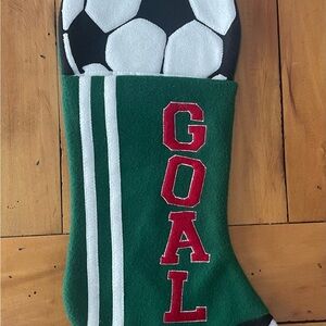 Soccer Ball Christmas Stocking with 'GOAL' Design
